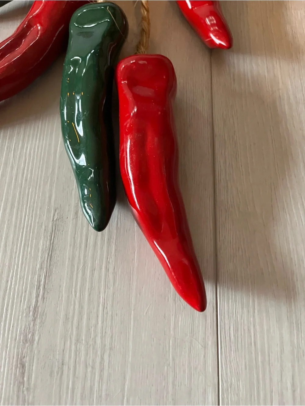 Decorative Ceramic Chili Pepper Hanging - Red & Green